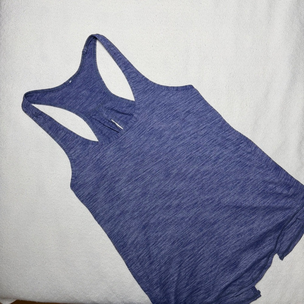 Lululemon Blue Heathered Racerback Tank Top Activewear Yoga Running Size 4